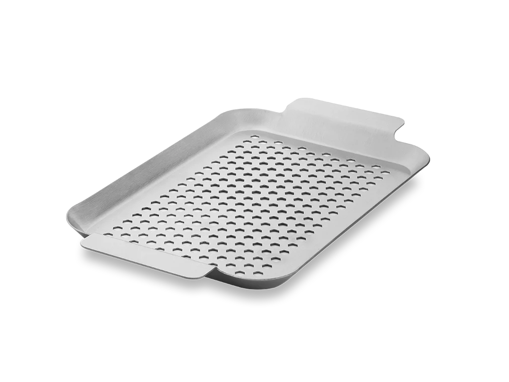 BBQ-BAKKE I RUSTFRIT STÅL 33×18 CM