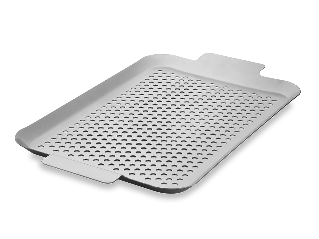 BBQ-BAKKE I RUSTFRIT STÅL 43×25 CM