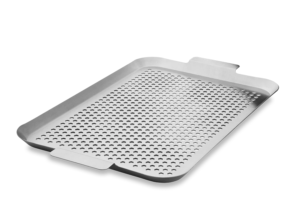BBQ-BAKKE I RUSTFRIT STÅL 50×30 CM
